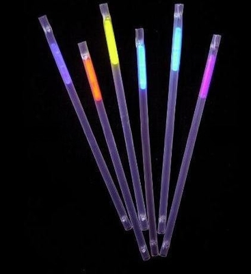 Bar Favores de plástico palha de beber Tempo de brilho 6-8 horas Vermelho/amarelo/azul/verde/rosa/laranja